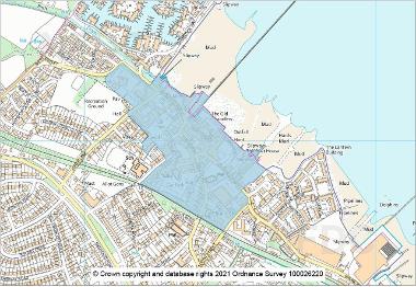 Town centre map of Hythe village