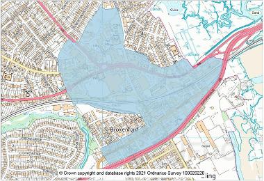 Town centre map of Totton