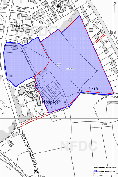 map showing planning applications for strategic site SS6 with the planning applications received in red