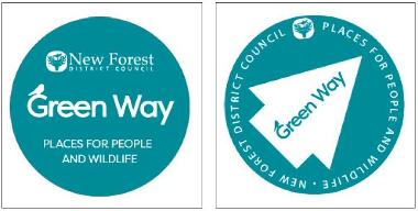 An image showing two examples of the graphics used for the Green Way waymarker roundels